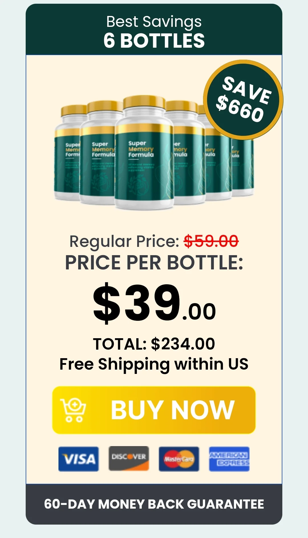 Super Memory Formula™ 6 bottles pricing